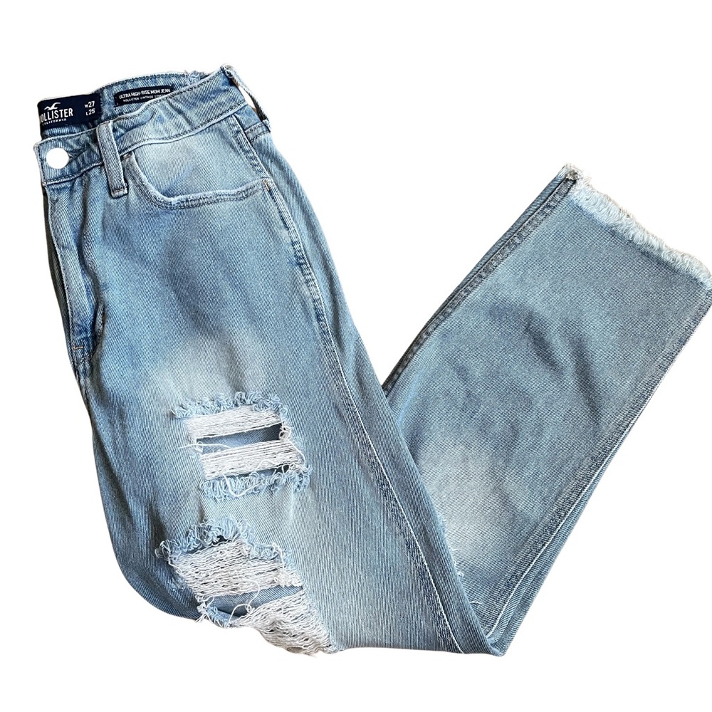 Hollister Ultra-Rise Ripped Mom Jeans - Size 5S